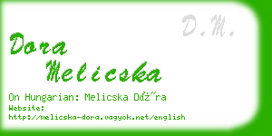 dora melicska business card